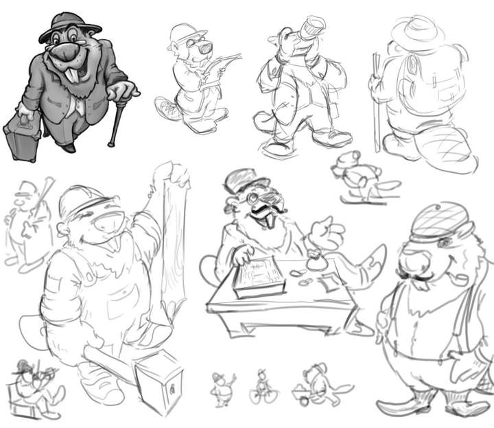 Ескізи фігурок пана Бобринського, який виконав для Бродів художник Вадим Лоза