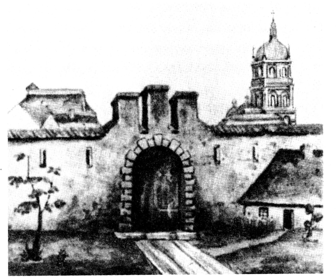 Босацька фіртка. Акварель поч. ХІХ ст.