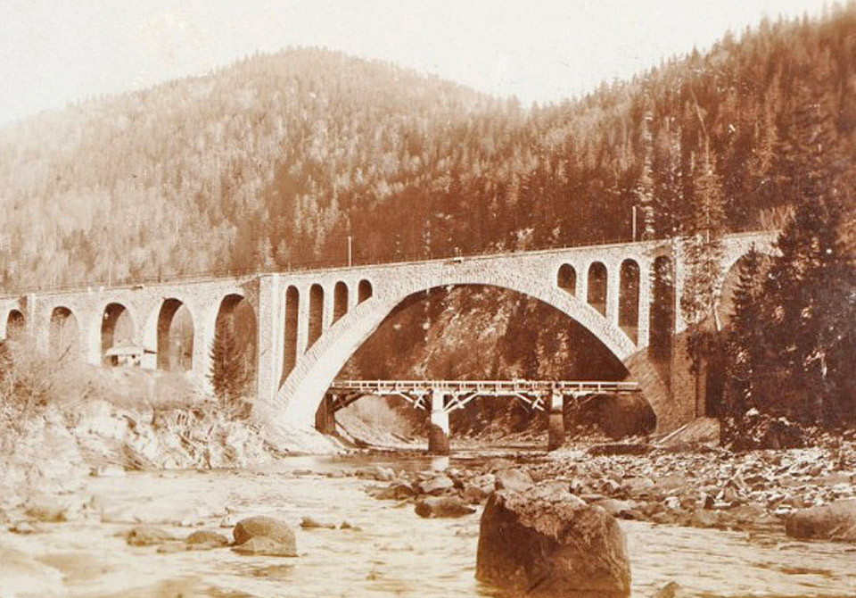 Будівництво мосту в Яремче, 1890-ті рр.