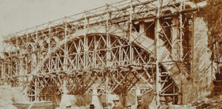 Будівництво мосту в Яремче, 1890-ті рр.