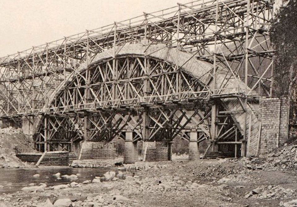 Будівництво мосту в Яремче, 1890-ті рр.