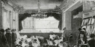 Йозеф Маєн. Каварня «Roma» В кав'ярні. Картина Ф. Шталя. 1887 р.