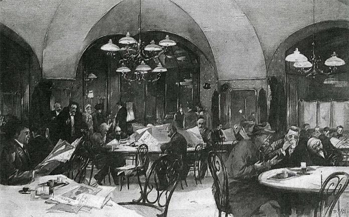 В кав'ярні. Картина Р. Фолькеля