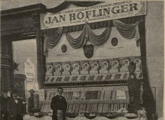 Вітрина з виробами фабрики Яна Гефлінгера. Nowości Illustrowane, 1908 рік