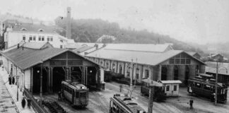 Трамвайні вагони «Sanok» різних модифікацій на території вагоноремонтних майстерень. 1925 рік.