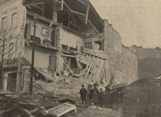 Обвал будинку на вулиці Янівській у Львові. Nowości Illustrowane, 1912 рік