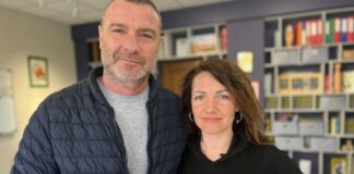 Лієв Шрайбер та психологиня Олена Коссак. Фото Олени Коссак