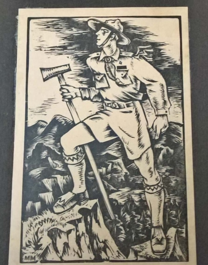 Закарпатський пластун часів Карпатської України, 1938 р. Малюнок Михайла Михалевича