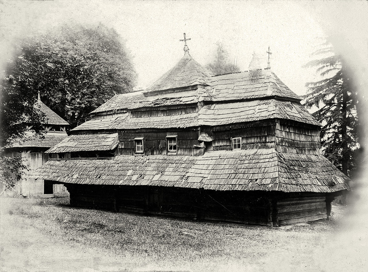 Церква Преображення Господнього (1702) у селі Кульчиці. Поч. ХХ ст. Фото Лева Кульчицького