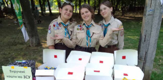 Одне з місць ярмарку, де активні пластунки збирали кошти на військо