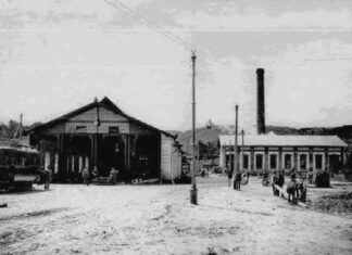 Ангар трамвайного депо і міська електростанція постійного струму. 1894 р.