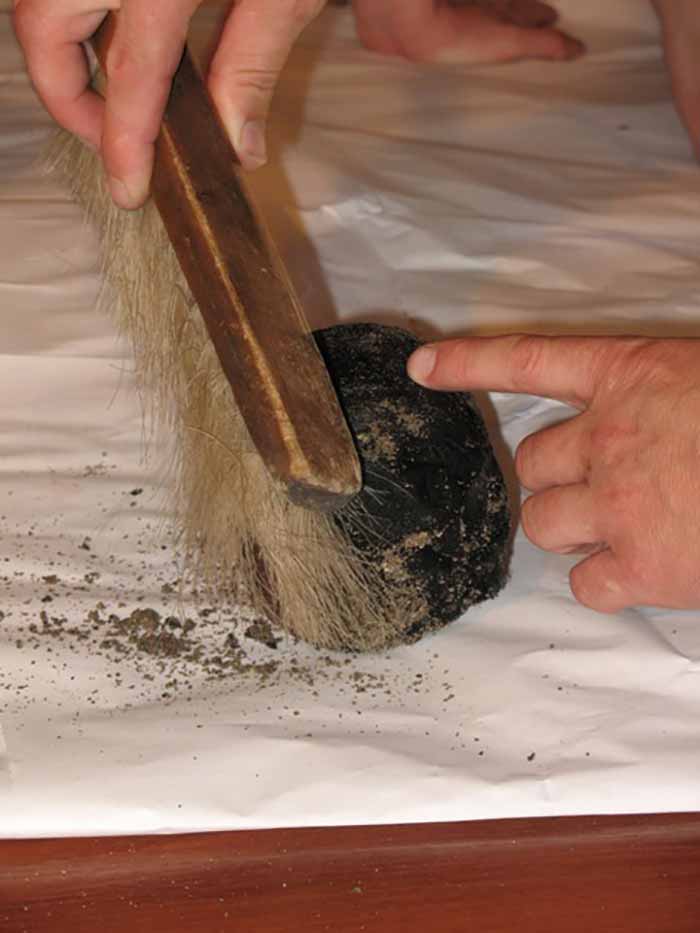 Початок розвертання частини прапора пластового куреня “Лісові Чорти”. 7 червня 2007 р.