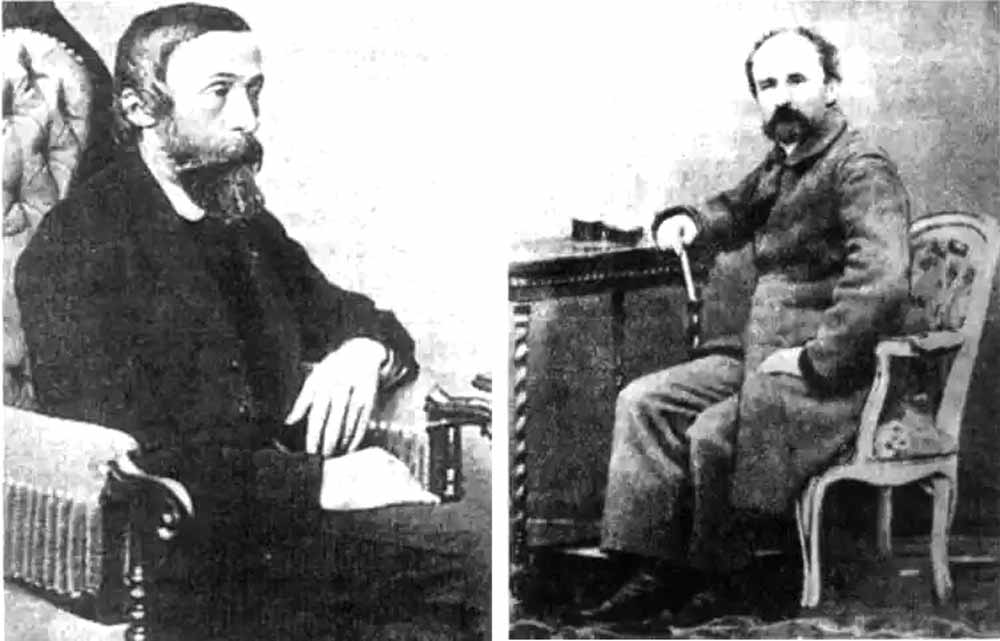 Винахідники гасової лампи – львівські фармацевти Ігнацій Лукасевич (зліва) і Ян Зег (справа)