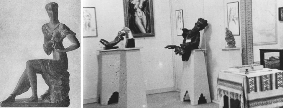 Твори Олександра Архипенка на світовій виставці в Чикаго.Фото з архіву УНМ в Чикаго