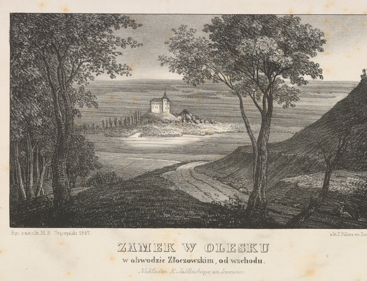 Олеський замок, 1847 рік. Худ. Мацей Богуш Зигмунт Стенчинський