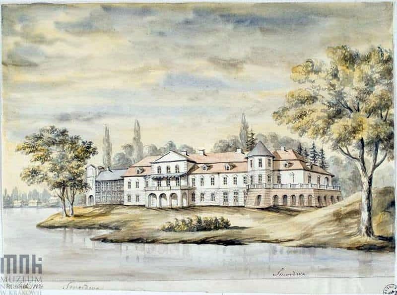 Малюнок Наполеона Орди. Вид наа палац з боку ставу