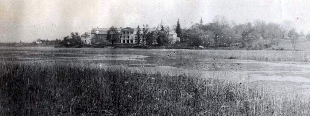 Вид на палац у Смордві з протилежного берега. Фото Олега Марківа, липень 1916 року