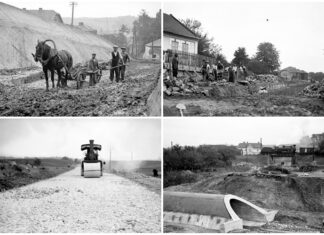 Будівництво дороги Краків-Величка-Львів, 1935 р.