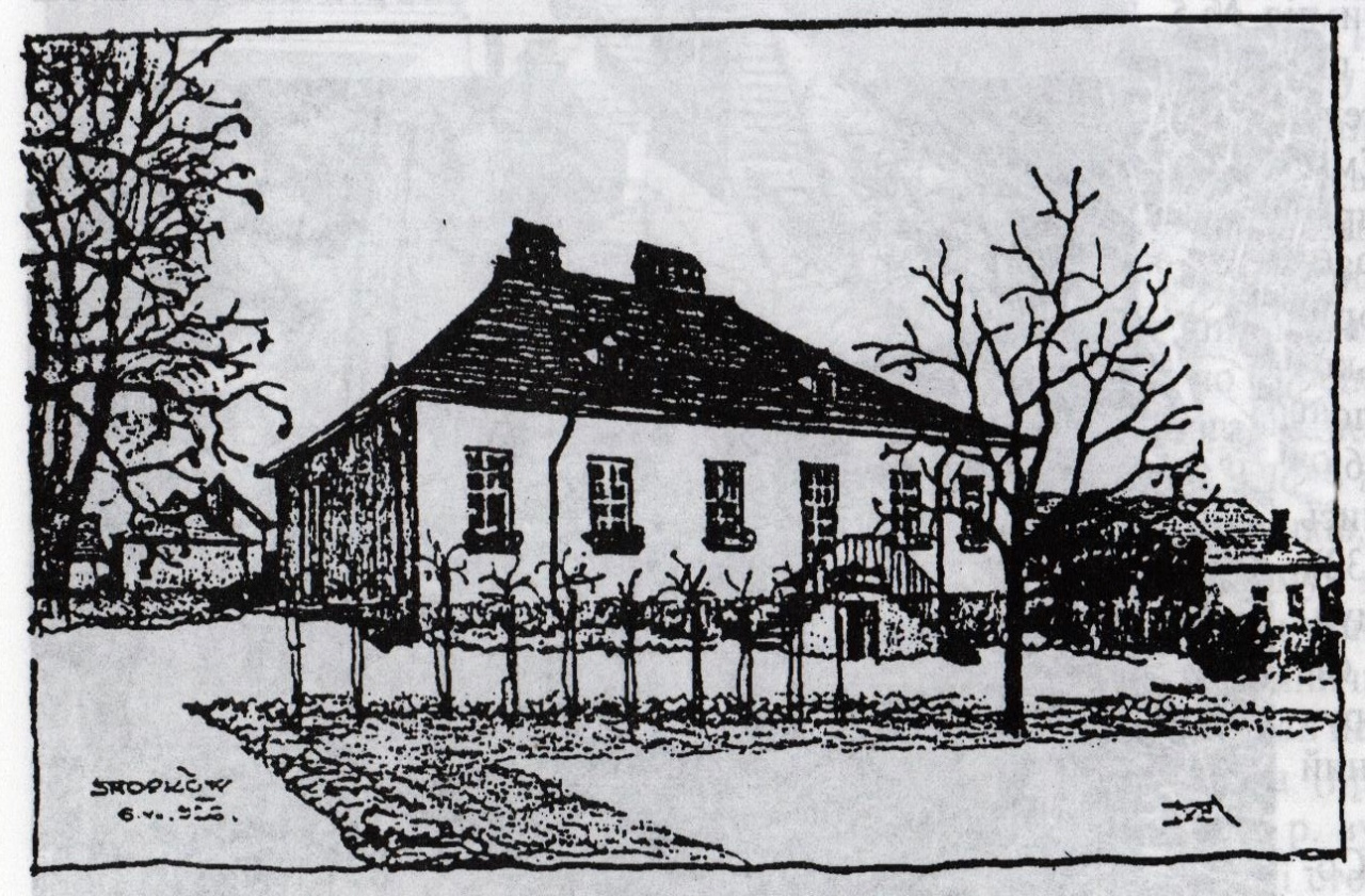Снопків. Вид будинку з боку саду. Рис. Ф. Марковського, 1926 р.