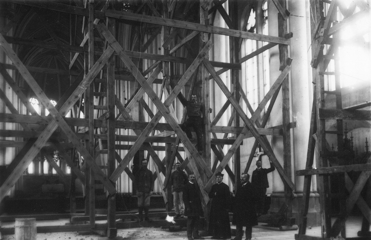 Будівництво костелу Святої Ельжбети, 1910 р.