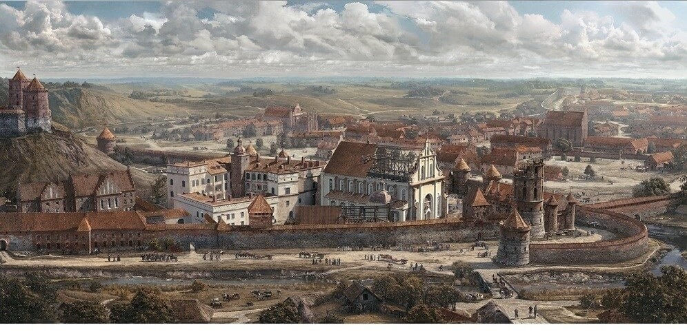 Вільно часів Сигізмунда і Барбари. У центрі – катедра і королівський палац