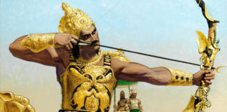 На цьому малюнку у художній формі зображений Арджуна – герой давньоіндійського епосу Махабхарата (зображення із відкритих джерел)