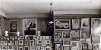 Експозиція виставка робіт студентів графічного відділу УСПМ. Прага, 1930