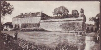 Одне з найстаріших зображень Дубенського замку. Можливо саме тут десь під стінами старої фортеці випробовували дубенських відьом водою?