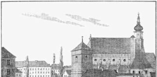 Колодязь на літографії 1837 року (джерело: Przyjaciel ludu №49 rok 1837).