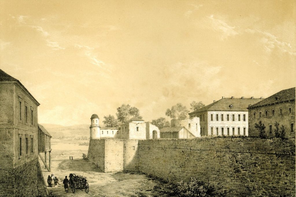 Дубно. Багато цікавих подій відбувалося під цими старими стінами. Таким зобразив фрагмент Дубенської фортеці на своєму малюнку художник Наполеон Орда, 1860-1865 роки