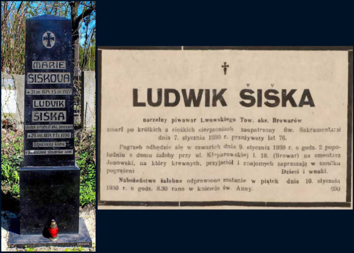 У Львові відновили могилу головного пивовара та директора Львівської акціонерної спілки броварів