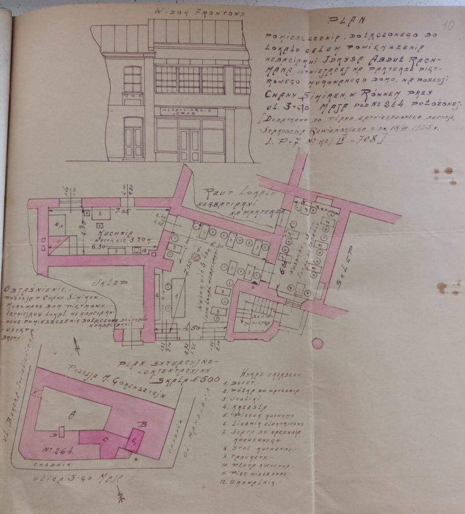 Чайна “Ідрис”, план перебудови приміщення (ДАРО)