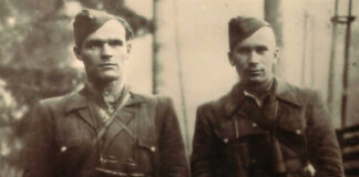 Дмитро Білінчук-«Хмара» (зліва) і Юліан Матвіїв-«Недобитий». 1944 рік