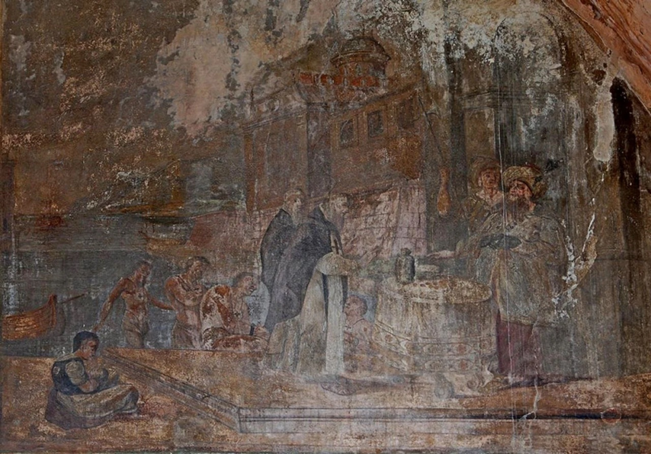 Фреска зі сценою викупу бранців з неволі з костелу тринітаріїв у Бурштині (фото Тараса Палкова)