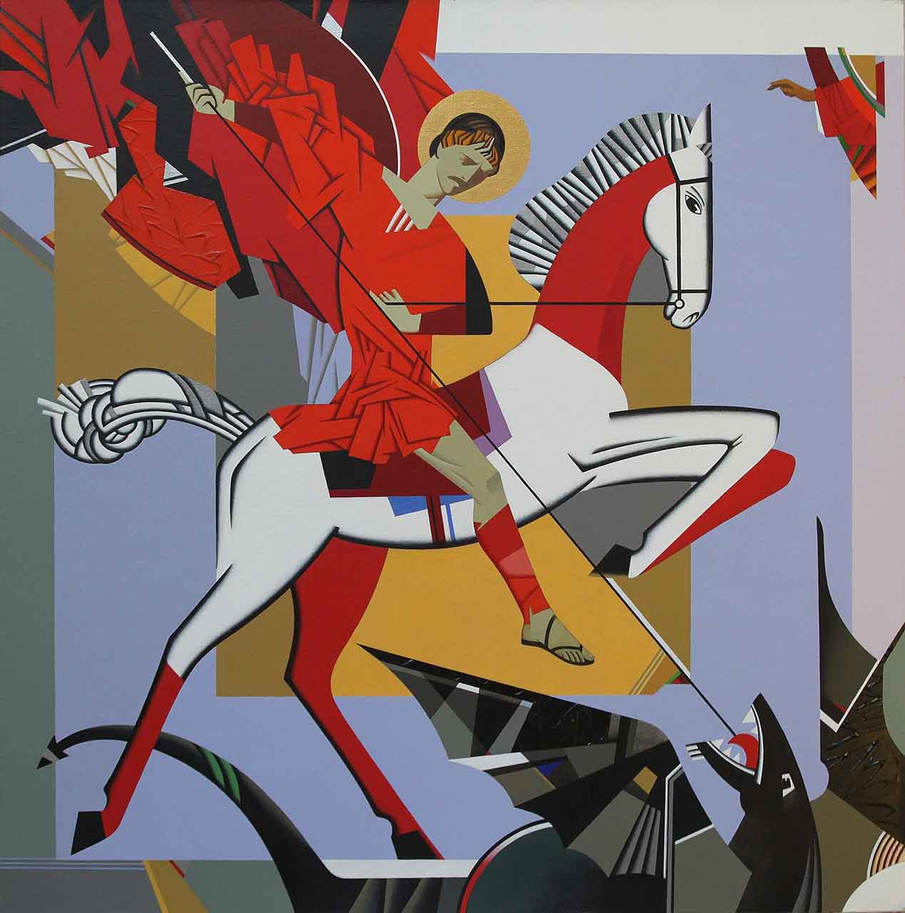 Микола Якимечко. Юрій Змієборець. 2009. Полотно, акрил, воскова емульсія