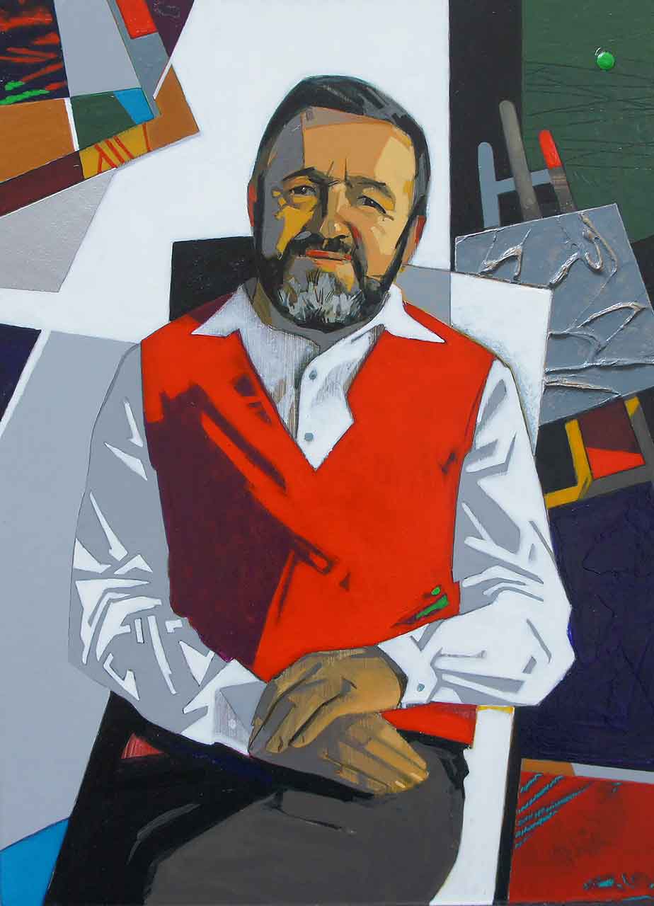 Микола Якимечко. Портрет художника Богдана Губаля. 2017. Двп., акрил