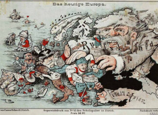 «Символічна» карта Європи. Швейцарія. 1887 р.