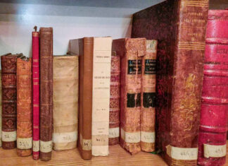 Книжки з бібліотеки "палацу в Роздолі". Світлина виконана історикинею Оксаною Лобко під час наукової експедиції до Польської академії наук (фонд «Роздільська бібліотека»)