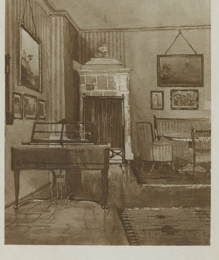 Інтер'єр палацу Жевуських-Лянцкоронських в Роздолі на Львівщині, кін. ХІХ-поч. ХХ ст.