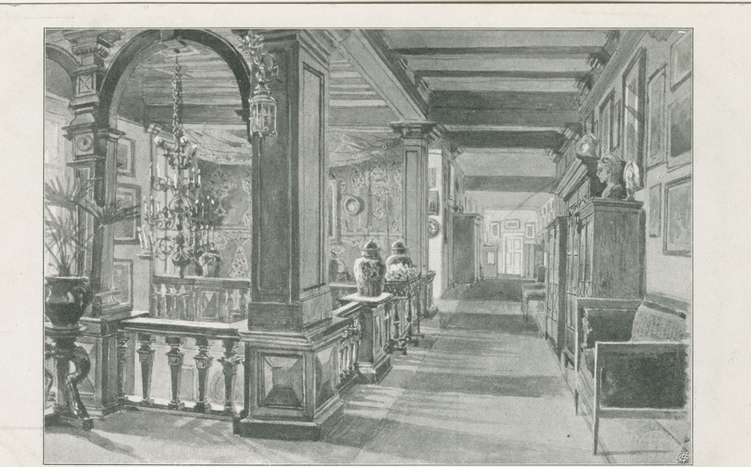 Інтер'єр палацу Жевуських-Лянцкоронських в Роздолі на Львівщині, кін. ХІХ-поч. ХХ ст.
