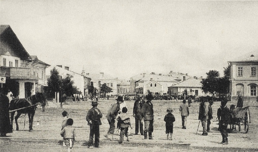 Місцеві мешканці на Ринку, Сокаль, 1906 рік