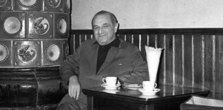 Станіслав Єжи Лец, 1964, в одній із варшавських кав'ярень, фот. CAF/PAP