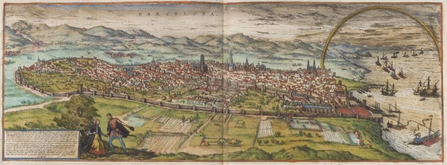 Зображення Барселони XVI століття із видання Г. Брауна. Фото з https://uk.wikipedia.org/
