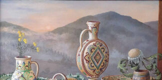 Робота з експозиції виставки «Плин часу. Живопис Наталії Пухінди»