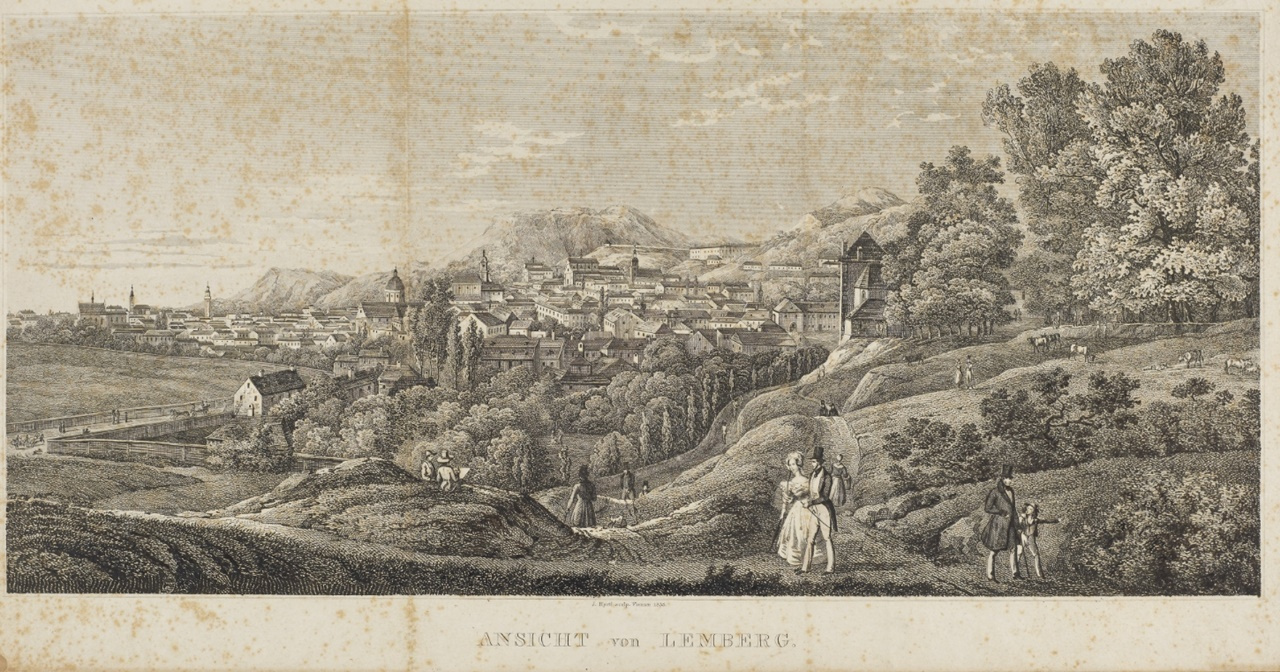 Панорамний вигляд Львова з гори святого Яцека. XIX століття.