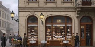 Львівська цукерня початку ХХ століття. Зображення зображення згенероване штуічним інтелектом