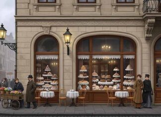 Львівська цукерня початку ХХ століття. Зображення зображення згенероване штуічним інтелектом