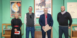 Галина Скоропадова, Тарас Кузь, Андрій Сова, Мар’ян Пітин. Відкриття виставки «Степан Гайдучок (1890–1976). Життєвий та творчий шлях професора українського тіловиховання»