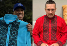 Усик в Маямі подарував Джошуа вишиванку (відео) Усик в Маямі подарував Джошуа вишиванку