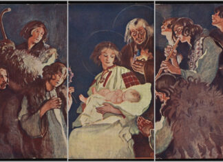 "Поклоніння пастирів" . Різвяні листівки з малюнками Казимира Сіхульського